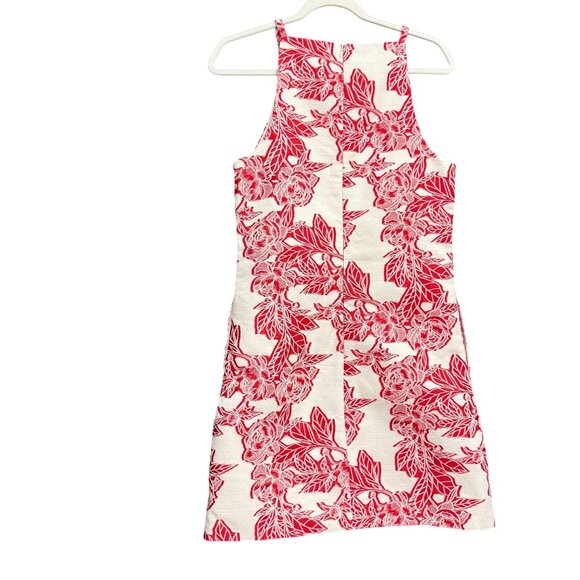 Thml Floral Embroidered Halter Sheath Mini Dress Women's XS Red White Cocktail - Picture 3 of 8